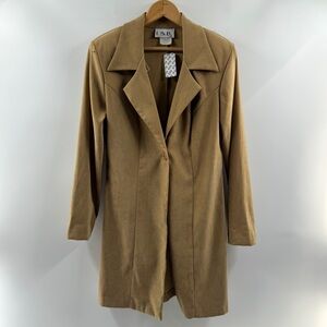 ISB Khaki/Beige Longline Coat NWT 2000s Style Made in USA Size 8
